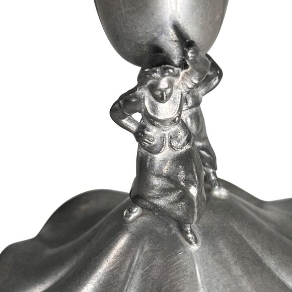 Vtg KSO Kayserzinn Pewter Art Nouveau Jugendstil Vase Women Figures P108 8.5 in - Picture 5 of 15